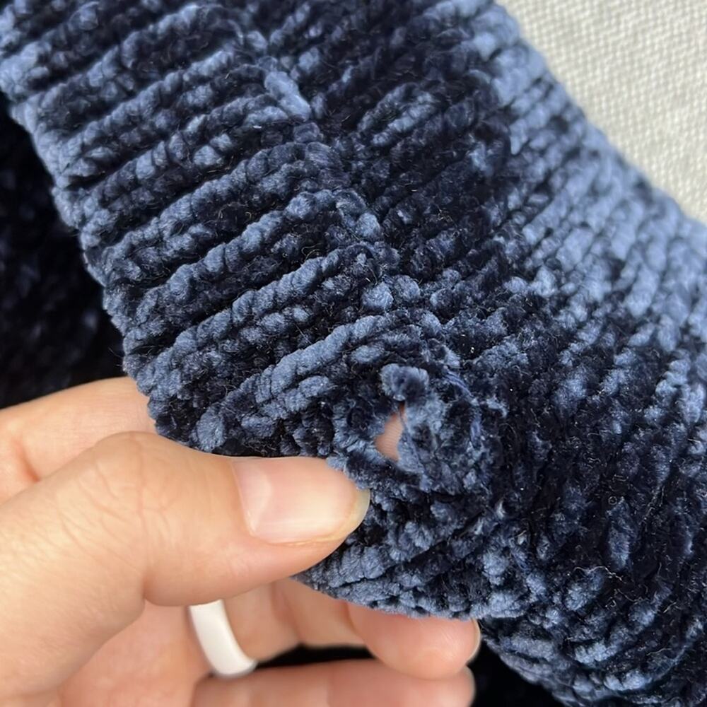 Orvis Dark Blue Classic Crewneck Knit Chenille Pullover Sweater Size L - Picture 10 of 10